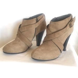 Vero Cuoio Brown Suede Chunky Heel Ankle Boots 6